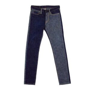 KAPITAL two tone blue cotton blend MOTTAINAI skinny fit jeans